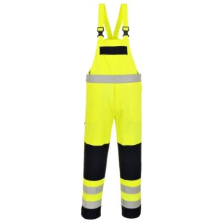Portwest FR63 Hi Vis Multi Norm Bib and Brace with Flame Resistant Chemical Finish 345g